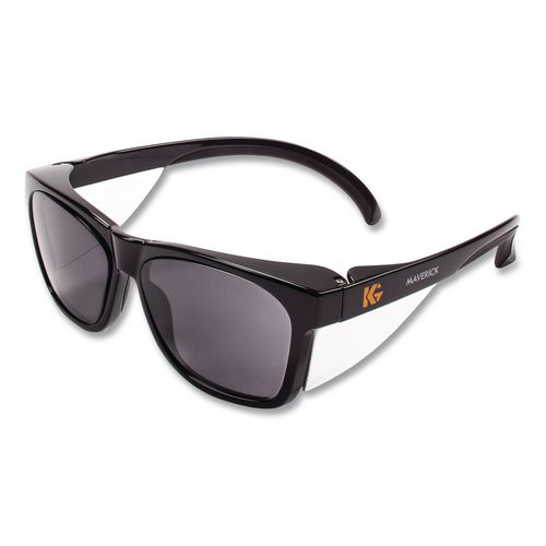 KleenGuard Maverick Safety Glasses, Black Full Frame, Smoke Dual Lens, 12/Box