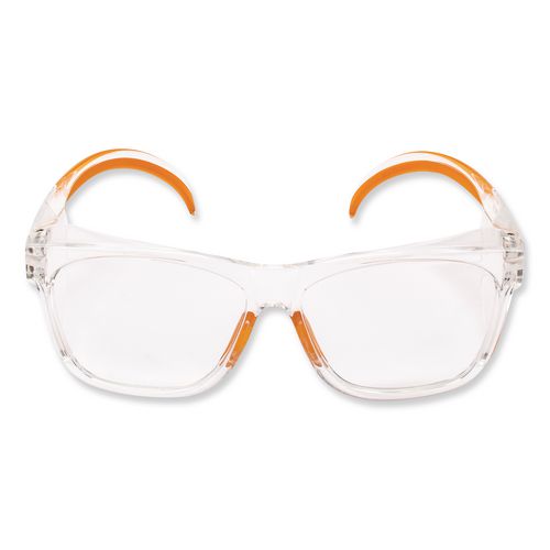 KleenGuard Maverick Safety Glasses, Clear/Orange Full Frame, Clear Dual Lens, 12/Box