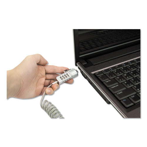 Innovera Compact Combination Laptop Lock, 6 ft Steel Cable
