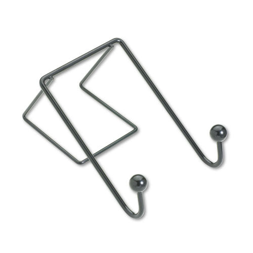 Fellowes Partition Additions Wire Double-Garment Hook, 4 x 5.13 x 6, Over-the Panel Mount, Black