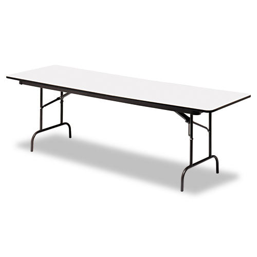 Iceberg OfficeWorks Commercial Wood-Laminate Folding Table, Rectangular, 96" x 30" x 29", Gray/Charcoal