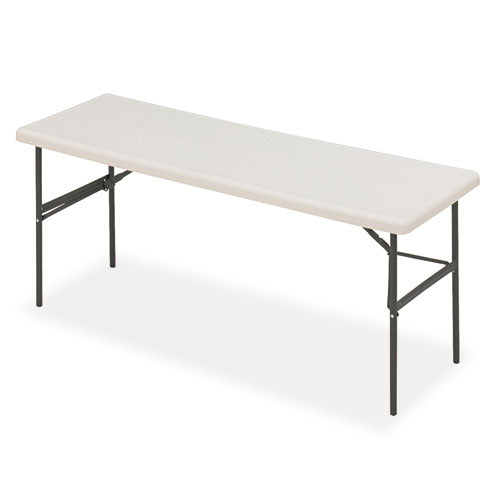 Iceberg IndestrucTable Classic Folding Table, Rectangular, 72" x 24" x 29", Platinum