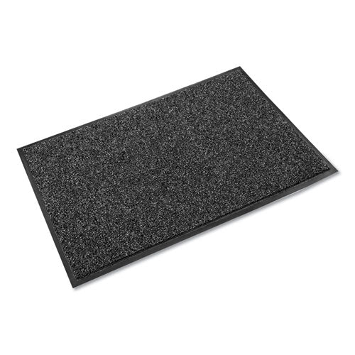 Crown Cross-Over Wiper/Scraper Mat, Rectangular, Gray Carpeted Surface, 48" x 72"