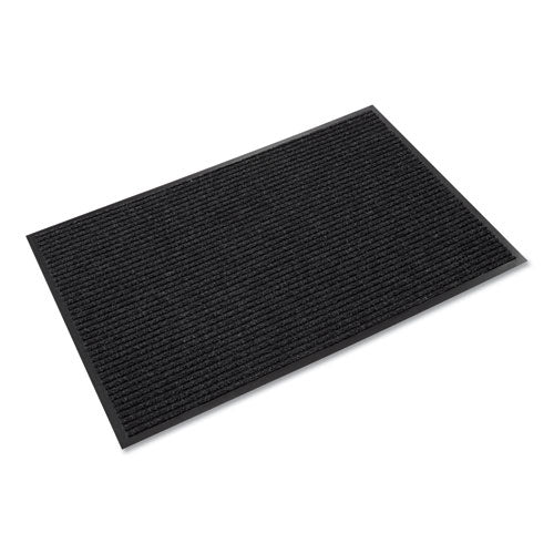 Crown Needle-Rib Wiper/Scraper Mat, Rectangular, Charcoal Gray Ribbed Surface, 36" x 48"