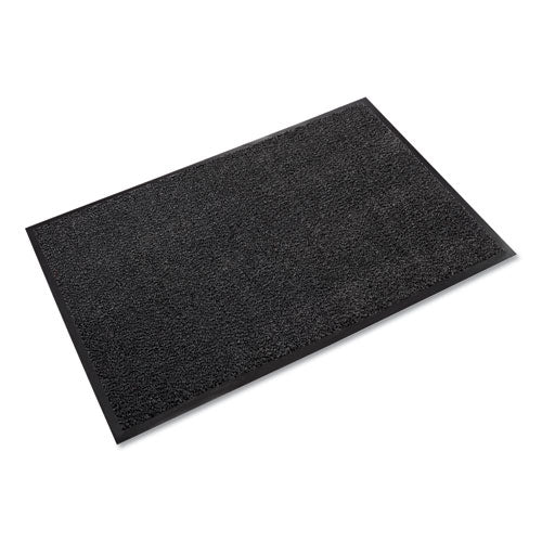 Crown Dust-Star Microfiber Wiper Mat, Rectangular, Charcoal Gray Carpeted Surface, 48" x 72"