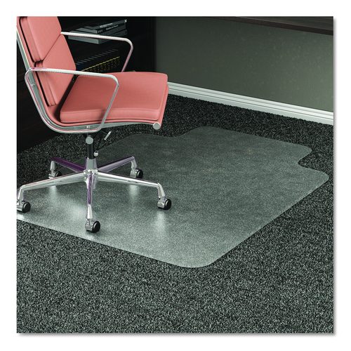 deflecto RollaMat Frequent Use Chair Mat for Medium Pile Carpet, Rectangular with Lip, Beveled Edges, 36" x 48", Clear, Ships Flat