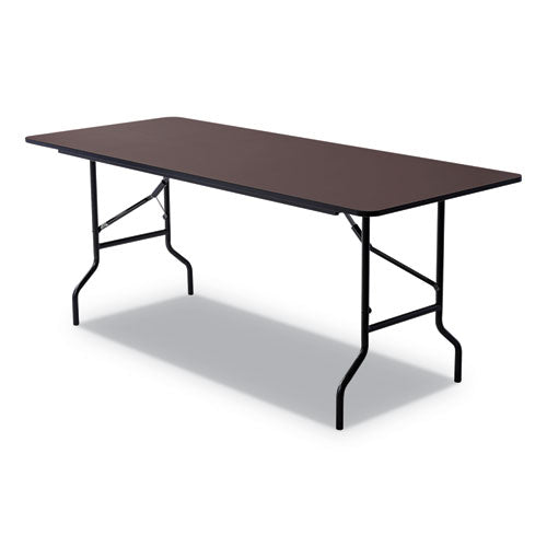 Iceberg OfficeWorks Classic Wood-Laminate Folding Table, Curved Legs, Rectangular, 72" x 30" x 29", Walnut