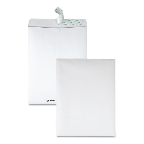Quality Park Tech-No-Tear Catalog Envelope, Paper Exterior, #13 1/2, Cheese Blade Flap, Self-Adhesive Closure, 10 x 13, White, 100/Box