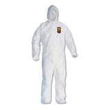 KleenGuard A20 Breathable Particle Protection Coveralls, Zip Closure, Hood, Elastic Back, Wrists and Ankles, White
