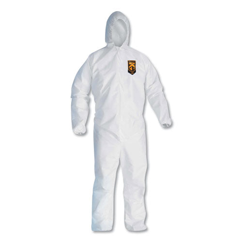 KleenGuard A20 Elastic Back, Cuff and Ankles Hooded Coveralls, 4X-Large, White, 20/Carton