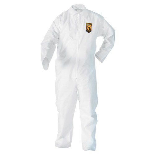 KleenGuard A20 Breathable Particle Protection Coveralls, Zip, Open Wrists/Ankles, 3X-Large, White, 20/Carton