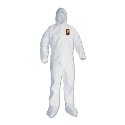 KleenGuard A30 Elastic Back and Cuff Hooded/Boots Coveralls, 3XL, White 21/Carton