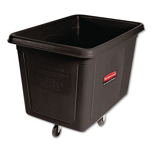 Rubbermaid Commercial Cube Truck, 149 gal, 600 lb Capacity, Plastic, Black