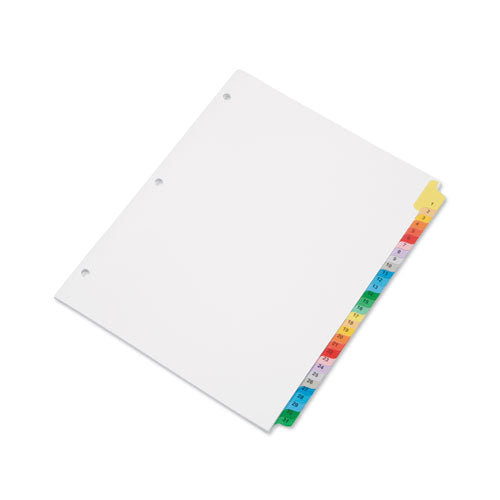 AbilityOne 7530013683493, SKILCRAFT Multiple Index Sheets, 31-Tab, 1 to 31, 11 x 8.5, White, 1 Set