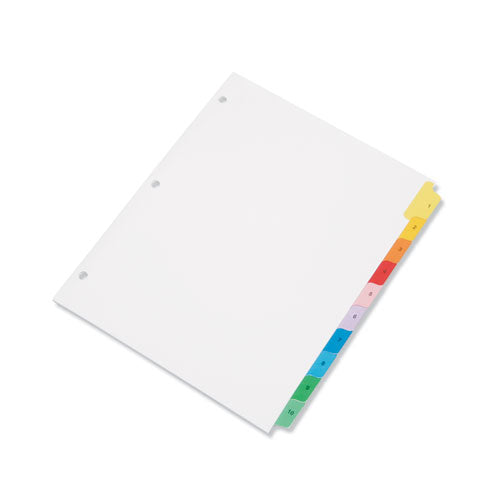 AbilityOne 7530013683489, SKILCRAFT Multiple Index Sheets, 10-Tab, 1 to 10, 11 x 8.5, White, 1 Set
