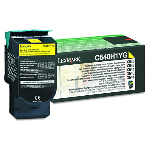 Lexmark C540H1YG Return Program High-Yield Toner, 2,000 Page-Yield, Yellow