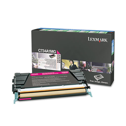 Lexmark C734A1MG Return Program Toner, 6,000 Page-Yield, Magenta