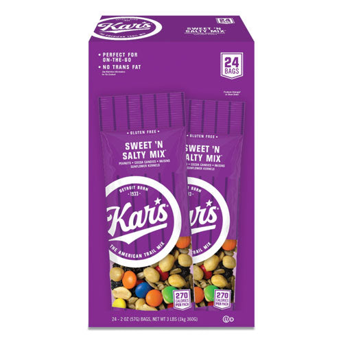 Kar's Nut Snacks, Sweet 'N Salty Mix, 2 oz Packets, 24/Box
