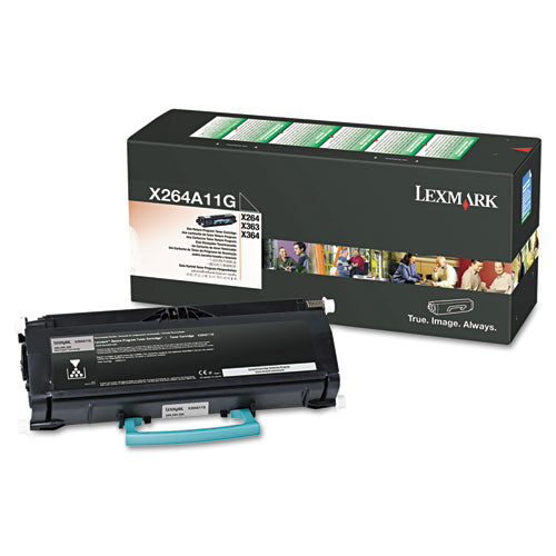 Lexmark X264A11G Return Program Toner, 3,500 Page-Yield, Black