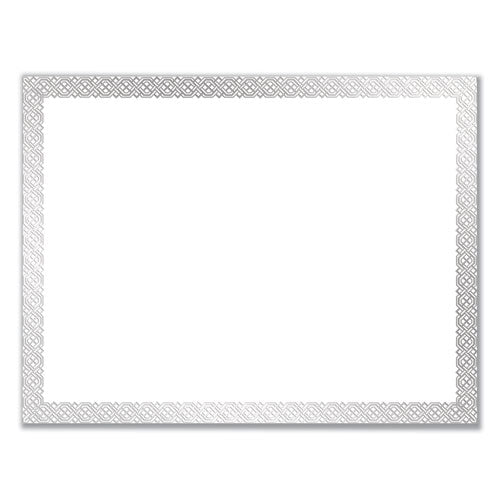 Great Papers! Foil Border Certificates, 8.5 x 11, White/Silver with Braided Silver Border,15/Pack
