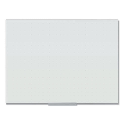 U Brands Floating Glass Ghost Grid Dry Erase Board, 48" x 36" (Actual Size: 47" x 35"), White Surface