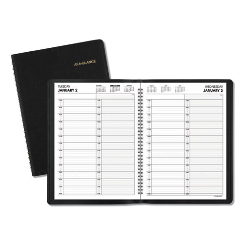 AT-A-GLANCE Two-Person Group Daily Appointment Book, 11 x 8, Black Cover, 12-Month (Jan to Dec): 2026