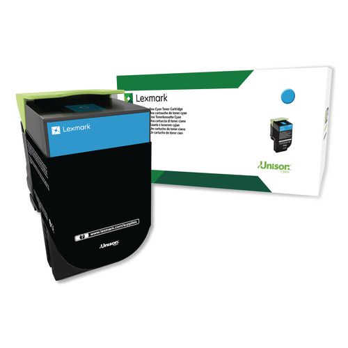 Lexmark 80C0HCG Return Program High-Yield Toner, 3,000 Page-Yield, Cyan, TAA Compliant