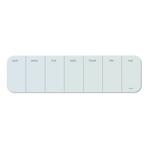 U Brands Cubicle Glass Dry Erase Board, Monthly Planning/Scheduling Calendar, 20" x 5.5", White Surface