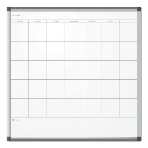 U Brands PINIT Magnetic Dry Erase Calendar, Monthly Planning/Scheduling, 36 x 36 (Actual Size: 35 x 35), White Surface, Aluminum Frame