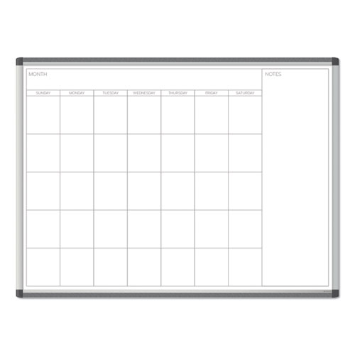 U Brands PINIT Magnetic Dry Erase Calendar, Monthly Planning/Scheduling, 48 x 36 (Actual Size: 47 x 35), White Surface, Aluminum Frame