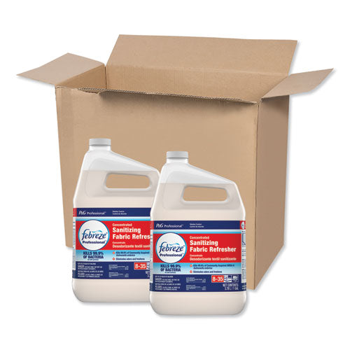 Febreze Professional Sanitizing Fabric Refresher, Light, 1 gal Bottle, Concentrate, 2/Carton