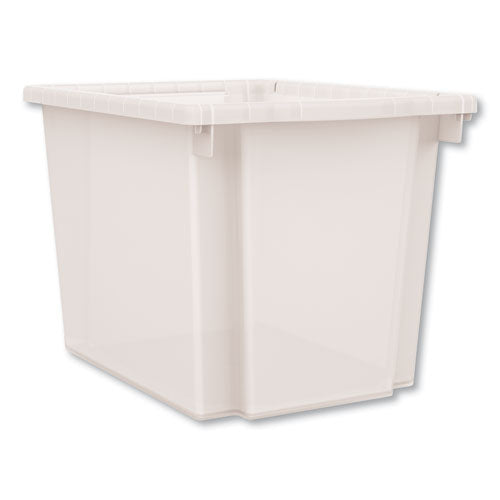 HON Flagship Storage Bins, 1 Section, 12.75" x 16" x 12", Translucent White