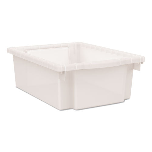 HON Flagship Storage Bins, 1 Section, 12.75" x 16" x 6", Translucent White