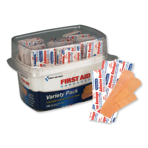 PhysiciansCare by First Aid Only First Aid Bandages, Assorted, 150 Pieces/Kit