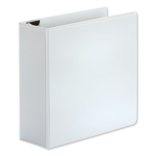 Universal Deluxe Easy-to-Open D-Ring View Binder, 3 Rings, 4" Capacity, 11 x 8.5, White