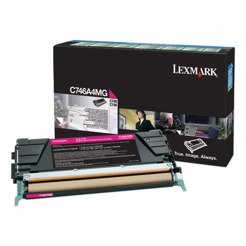 Lexmark C746A4MG Return Program Toner, 7,000 Page-Yield, Magenta, TAA Compliant