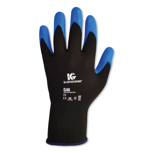 KleenGuard G40 Foam NITRILE Coated Gloves, EN388: 3121X, 9.06" Long, Medium (Size 8), Blue/Black, 12 Pairs