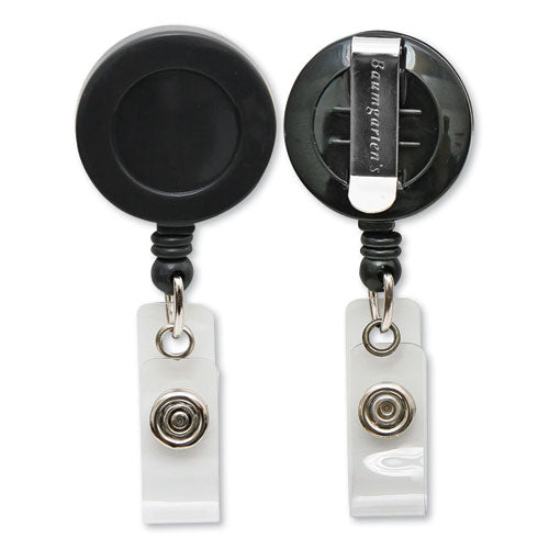 SICURIX ID Card Reel with Belt Clip, 30" Extension, Black