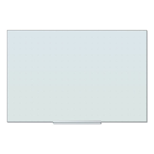 U Brands Floating Glass Ghost Grid Dry Erase Board, 36" x 24" (Actual Size: 35" x 23"), White Surface