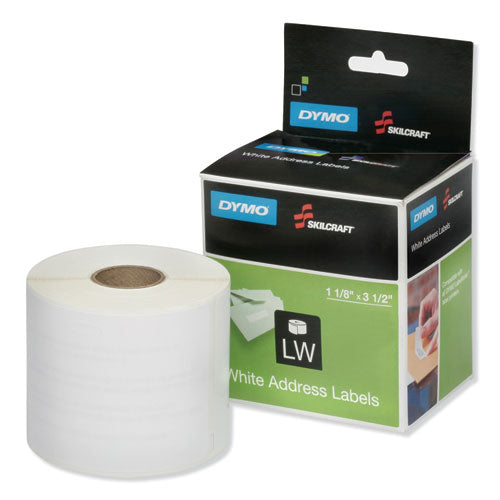 AbilityOne 7530016578883, SKILCRAFT Dymo LabelWriter Thermal Labels, Address Label, 1.12" x 3.5", Black on White, 350/Roll, 2 Rolls/Pack