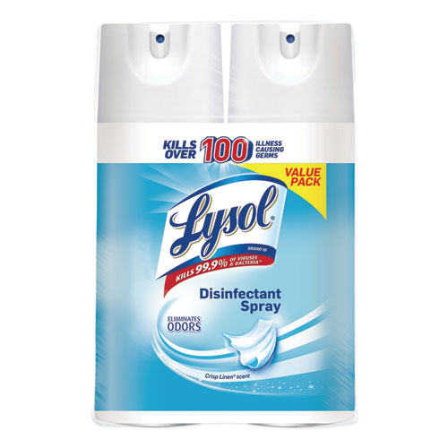 LYSOL Brand Disinfectant Spray, Crisp Linen Scent, 12.5 oz Aerosol Spray, 2/Pack, 6 Pack/Carton