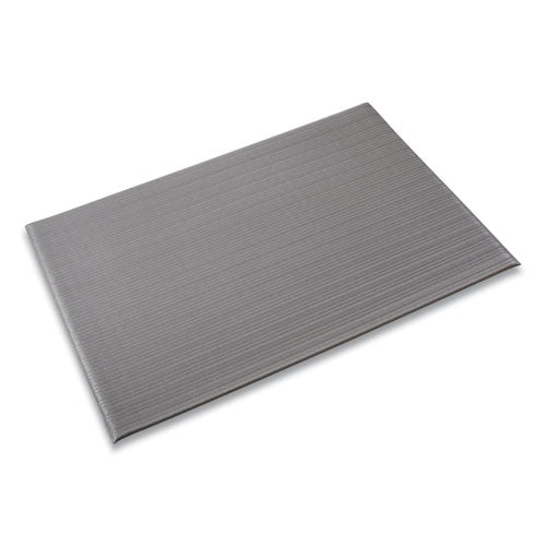 Crown Ribbed Vinyl Anti-Fatigue Mat, Rectangular, Gray Ribbed Surface, 24" x 36"