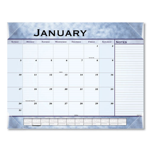 AT-A-GLANCE Slate Blue Desk Pad, 22 x 17, Blue Sheets, Clear Corners, 12-Month (Jan to Dec): 2026