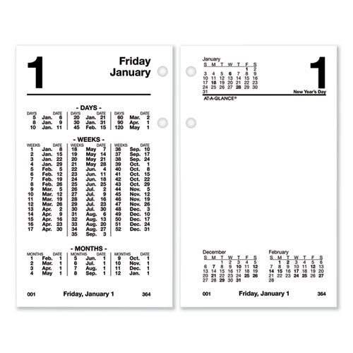 AT-A-GLANCE Financial Desk Calendar Refill, 3.5 x 6, White Sheets, 12-Month (Jan to Dec): 2026