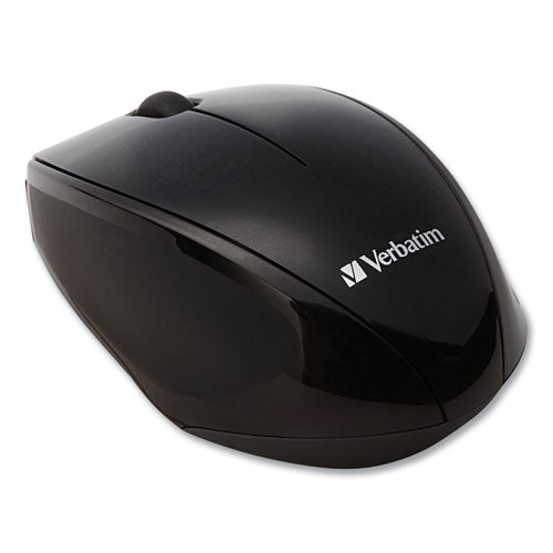 Verbatim Wireless Notebook Multi-Trac Blue LED Mouse, 2.4 GHz Frequency/32.8 ft Wireless Range, Left/Right Hand Use, Black
