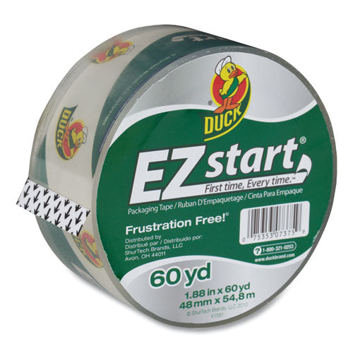 Duck EZ Start Premium Packaging Tape, 3" Core, 1.88" x 60 yds, Clear