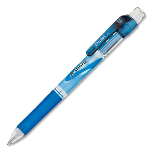 Pentel .e-Sharp Mechanical Pencil, 0.7 mm, HB (#2), Black Lead, Blue Barrel, Dozen
