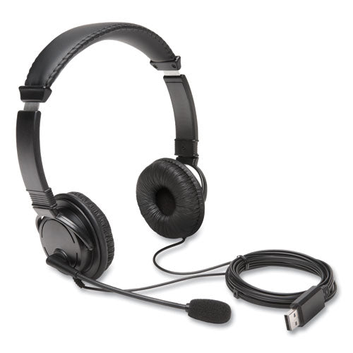 Kensington Hi-Fi Headphones with Microphone, 6 ft Cord, Black