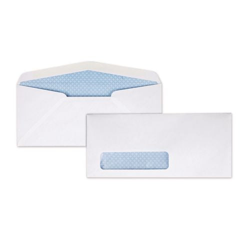 Quality Park Security Tint Window Envelope, #10, Bankers Flap, Gummed Closure, 4.13 x 9.5, White, 500/Box