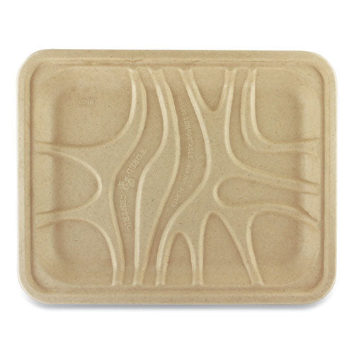 World Centric PFAS Fiber Trays, 9.1 x 7.1 x 0.7, Natural, Paper, 500/Carton